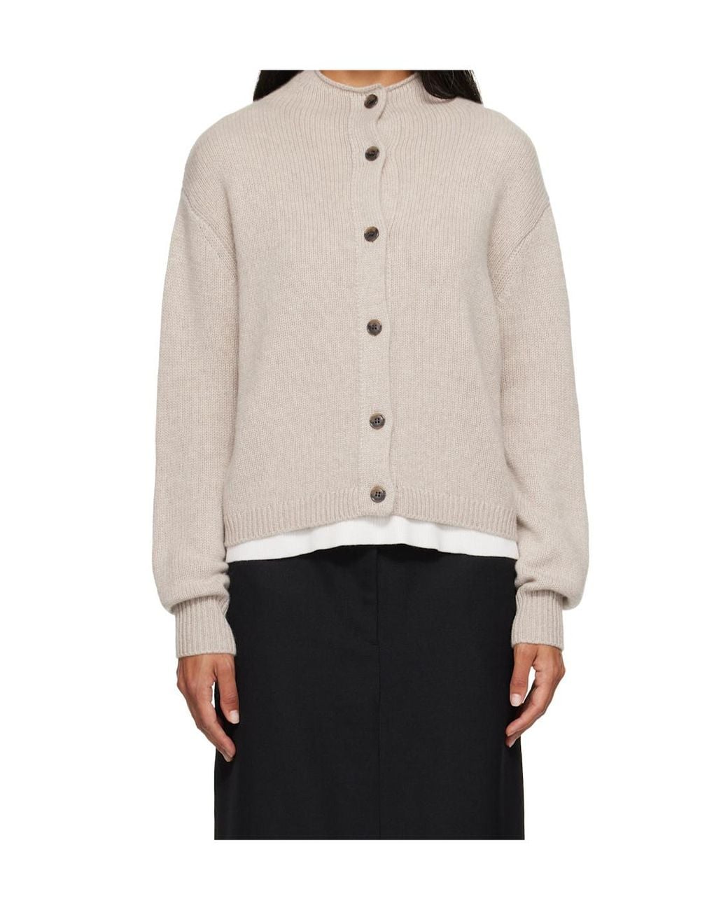 Lisa Yang Natural Zirelle Button-Up Cardigan