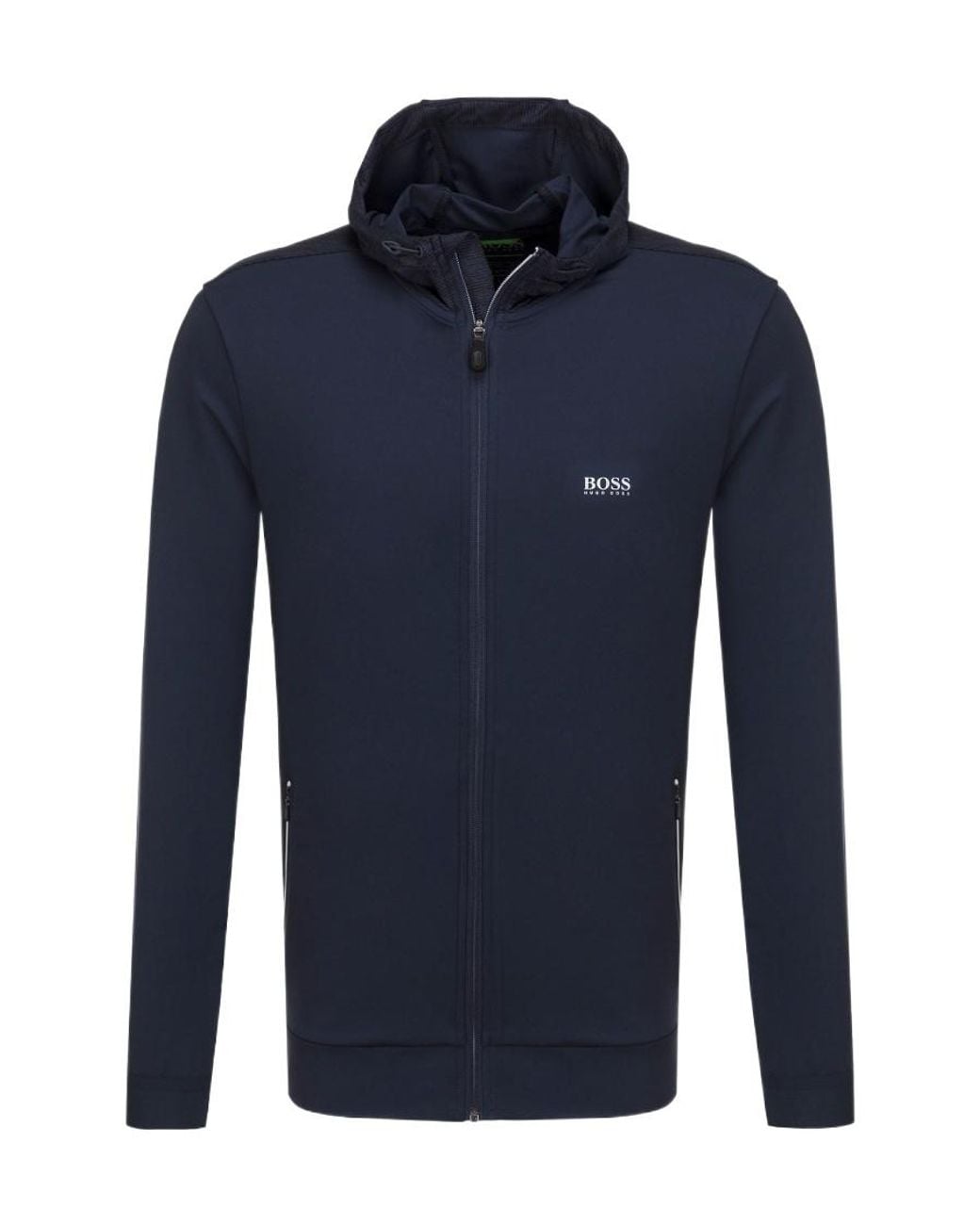 Boss Blue Logo Hooded Sweater for men