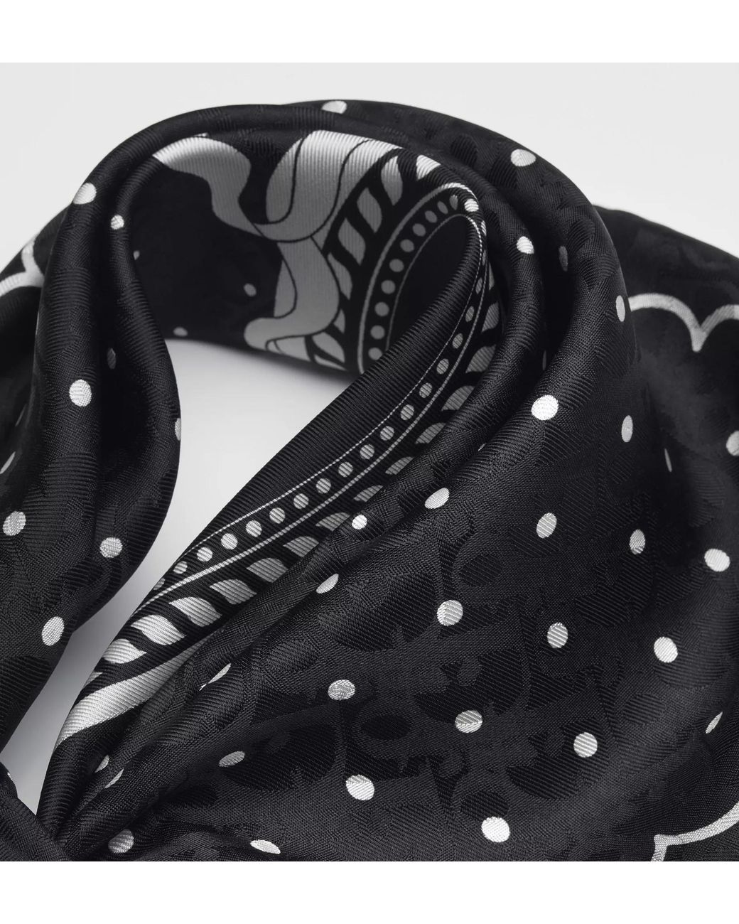 Dior Black Polka Oblique 70 Square Scarf
