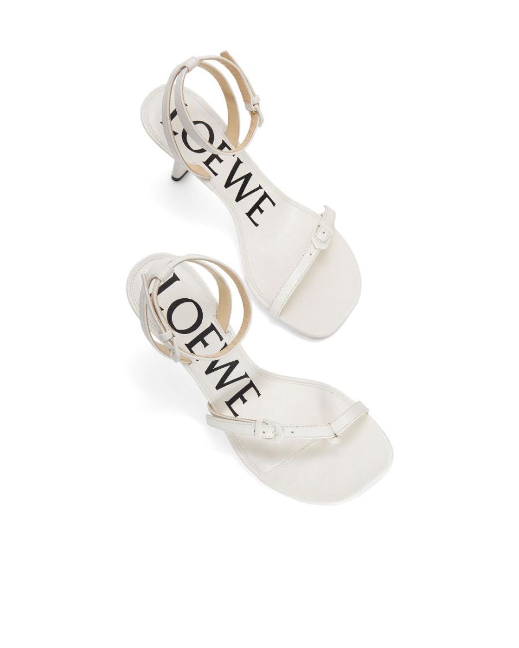 Loewe White Petal Stiletto Sandal