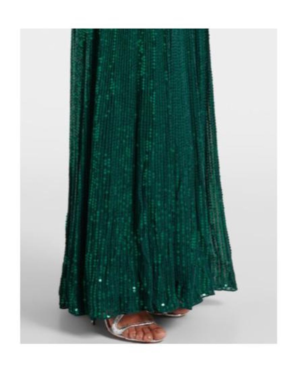 Jenny Packham Green Paloma Embellished Sequined Gown