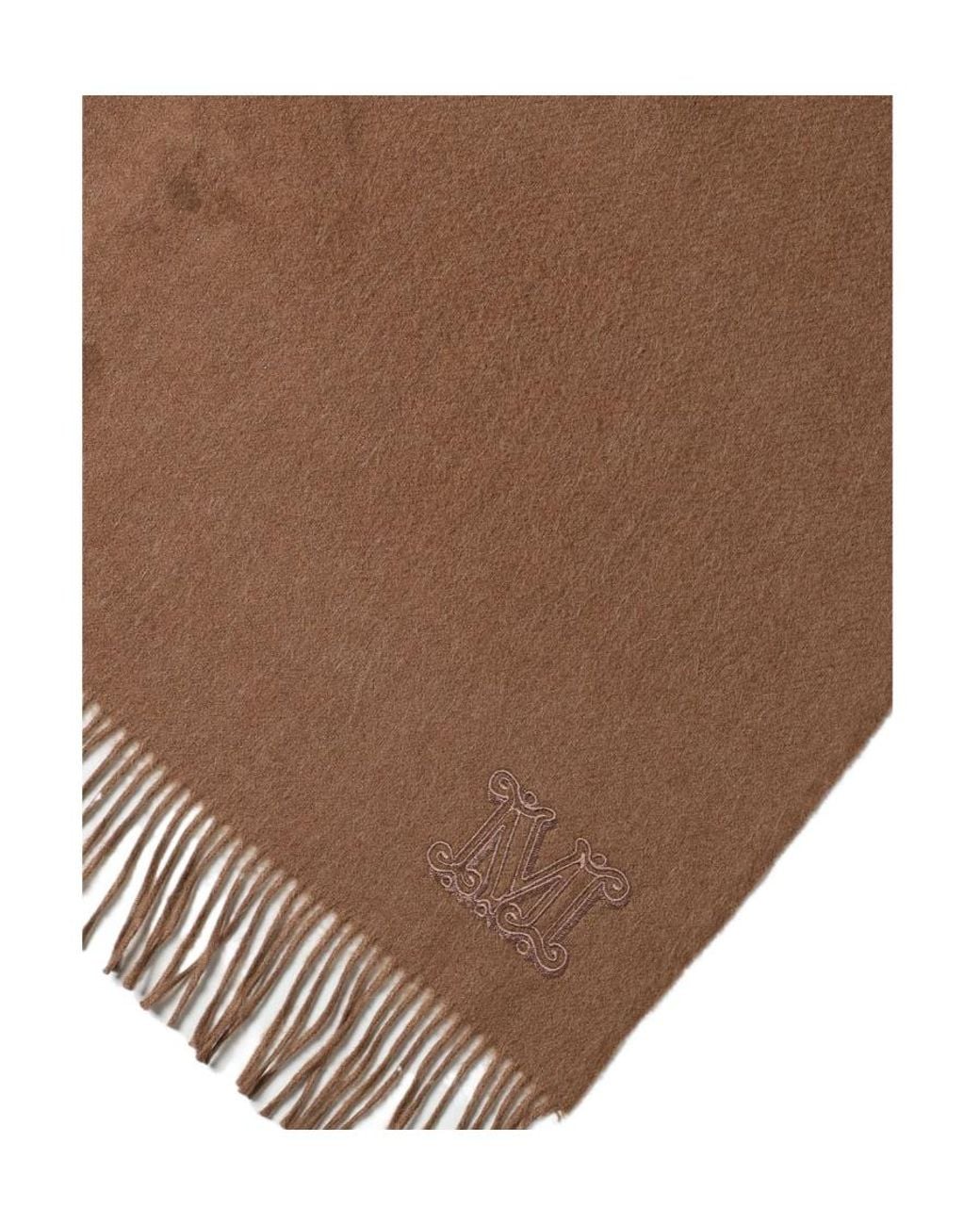 Max Mara Brown Logo Scarf