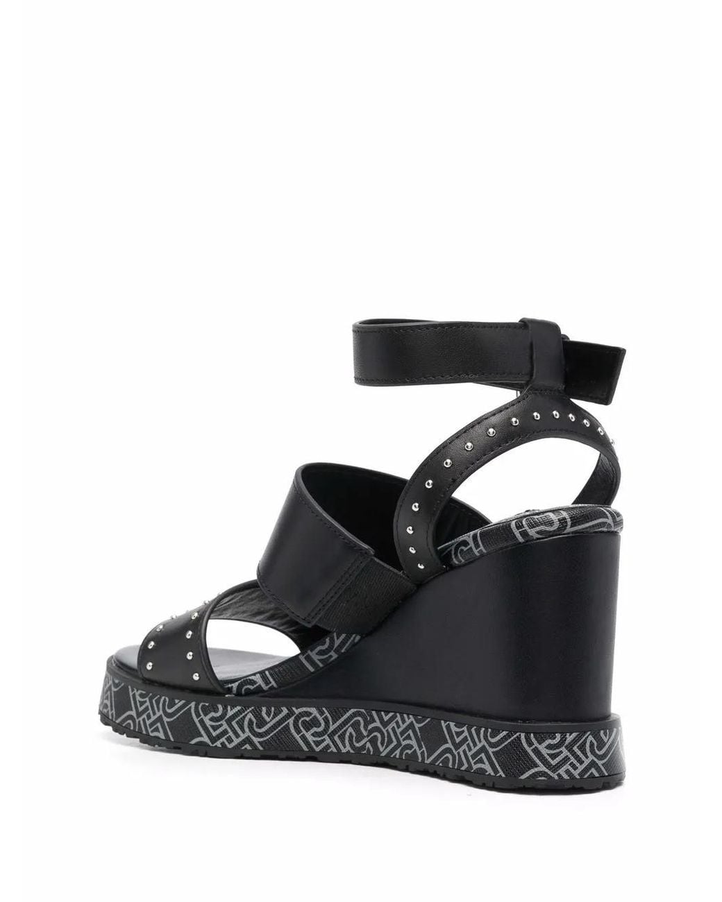 Liu Jo Black Nicole 05 Studded Wedge Heeled Sandals