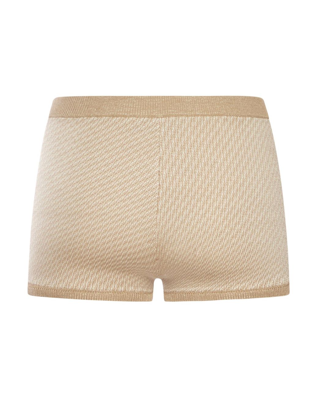 Fendi Natural Ff Wool And Silk Shorts