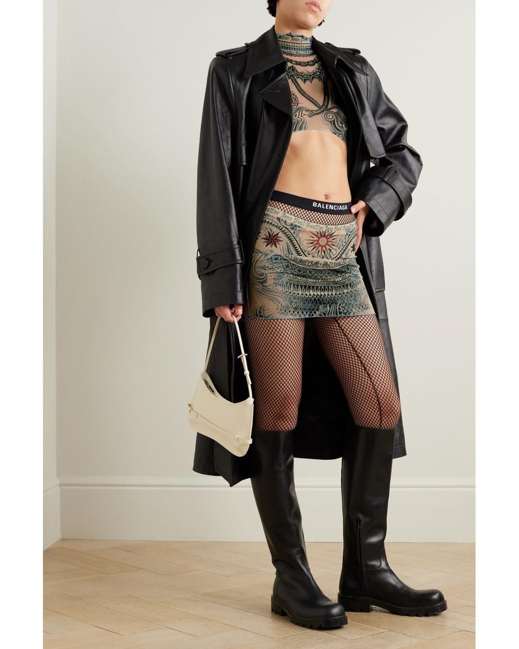 Jean Paul Gaultier Green Elastic Mini Skirt