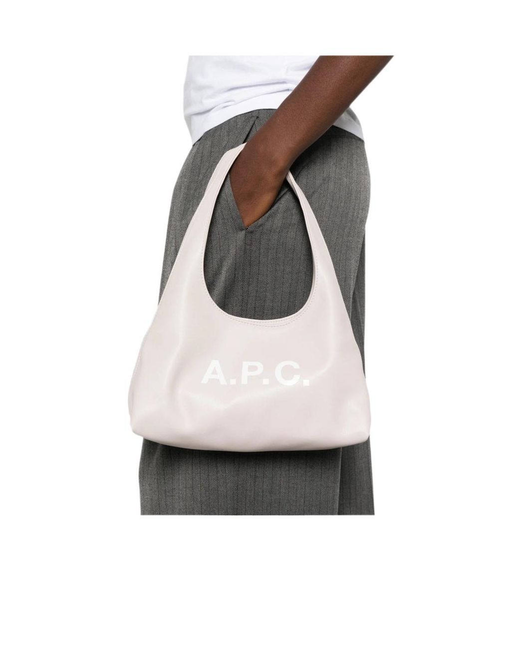 A.P.C. Pink Baby Ninon Logo Shoulder Bag