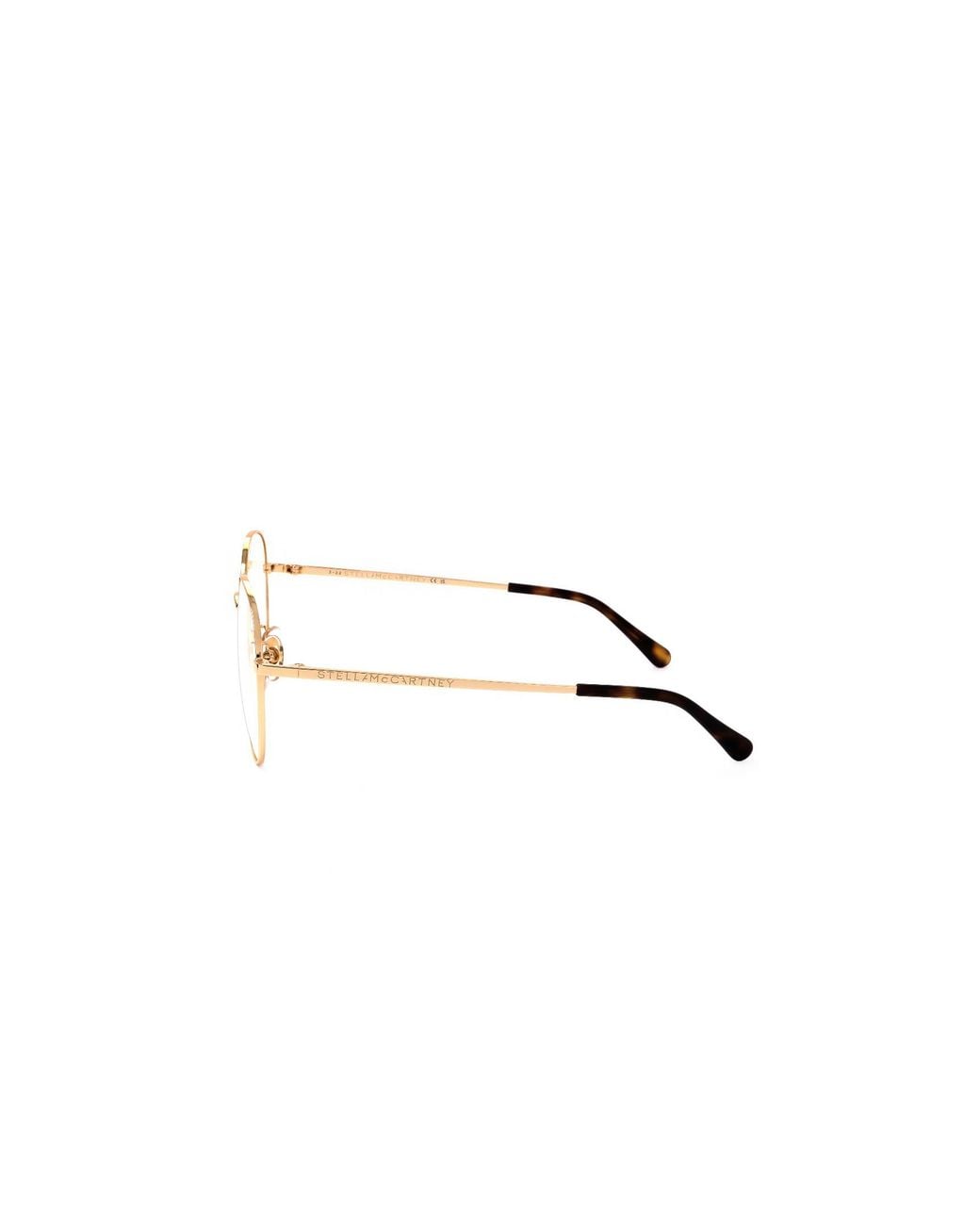 Stella McCartney Natural Logo-Engraved Oval-Frame Glasses