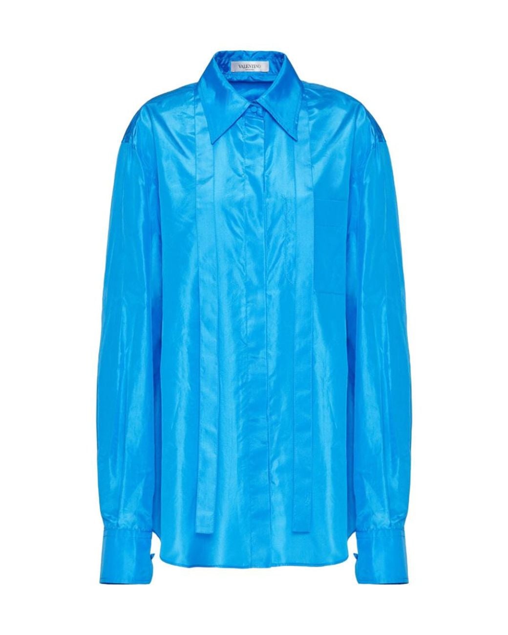 Valentino Blue Long-Sleeve Button-Fastening Shirt