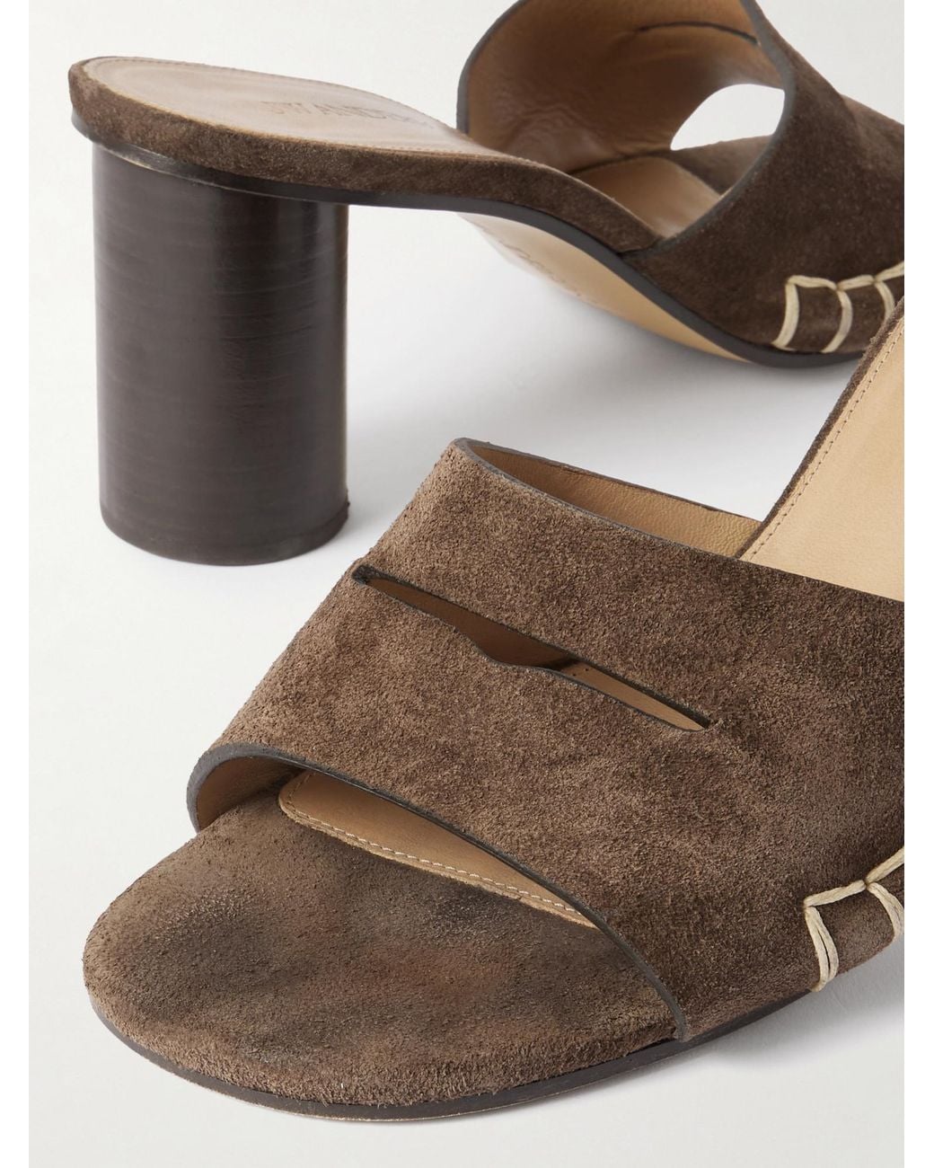 J.W. Anderson Brown Loafer Whipstitched Suede Mules
