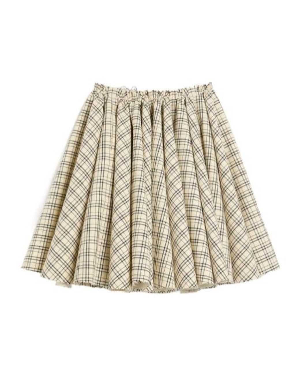 AMI Natural Checkered Skirt