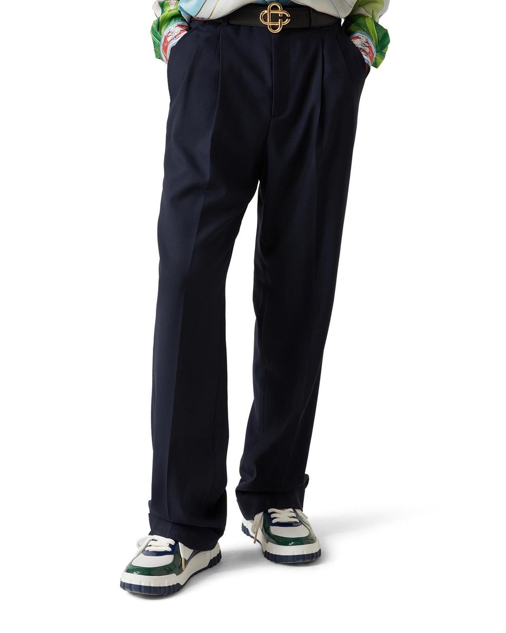 Casablanca Blue Tailored Pleated Trousers for men