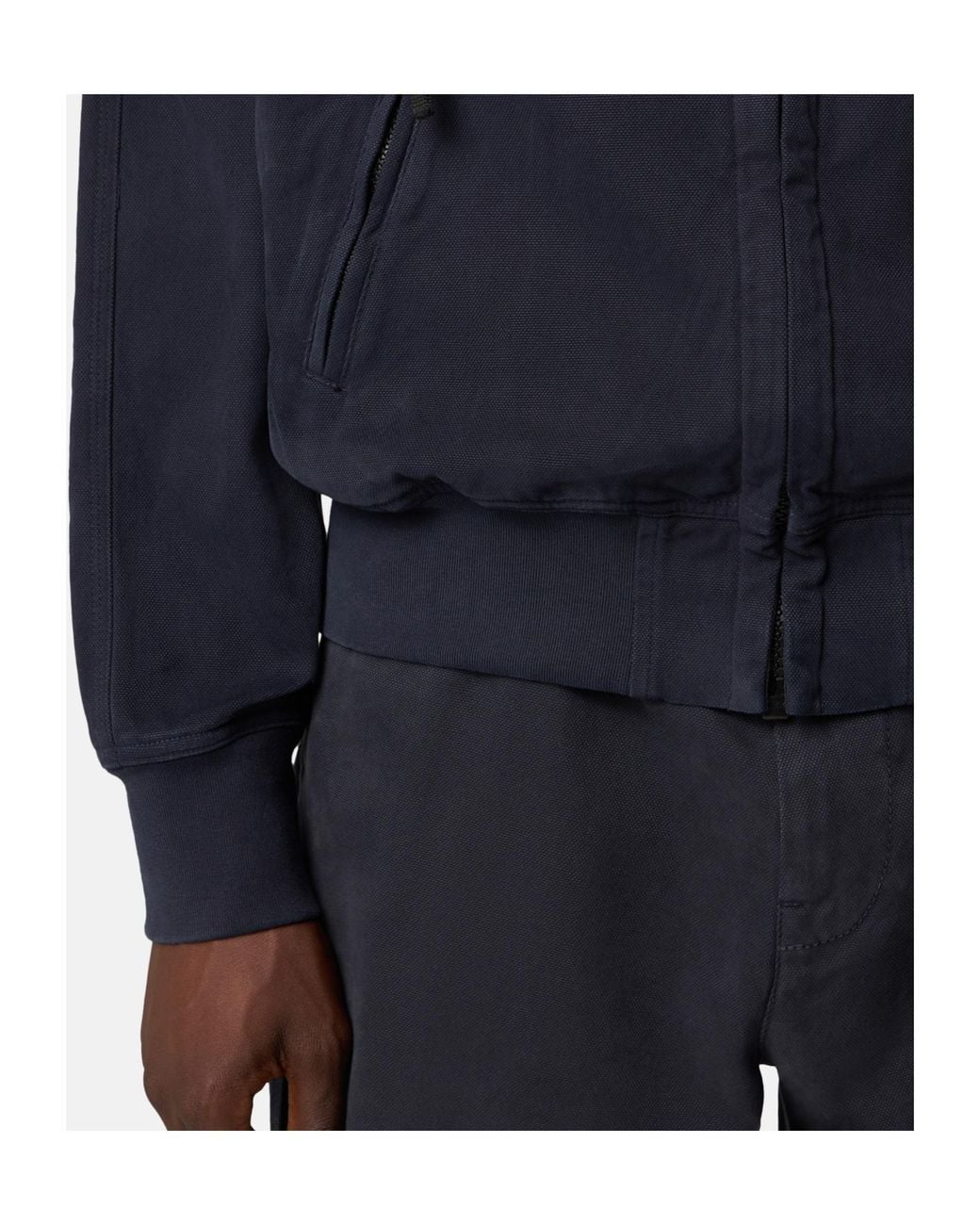 Stone Island Blue Oversized-Fit Track Jacket With Zip Pockets for men