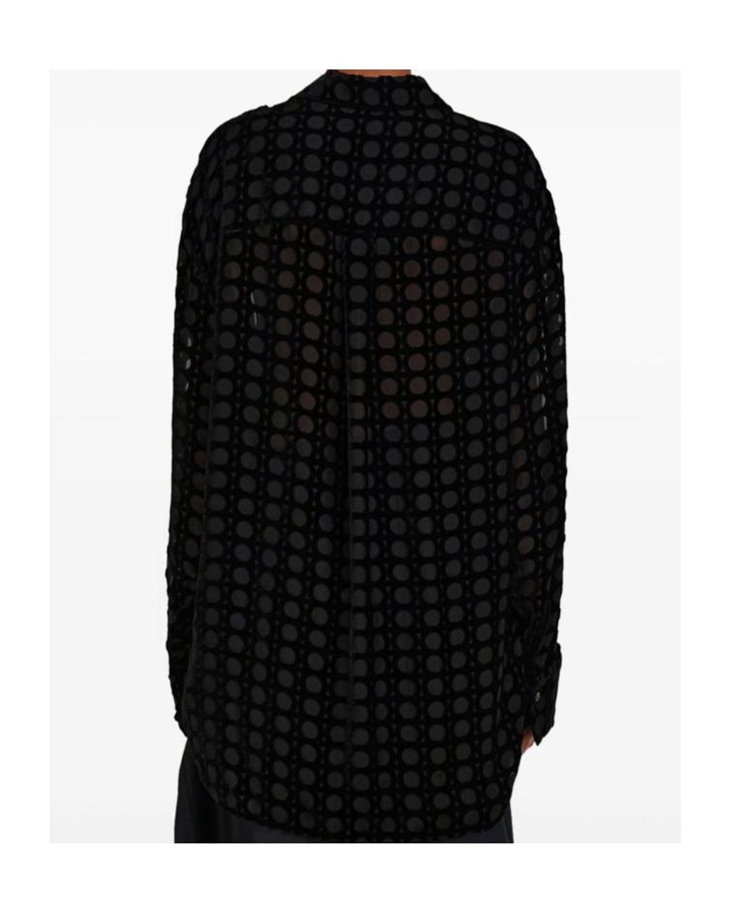 Ferragamo Black Ferragamo Devoré-Effect Long-Sleeved Shirt