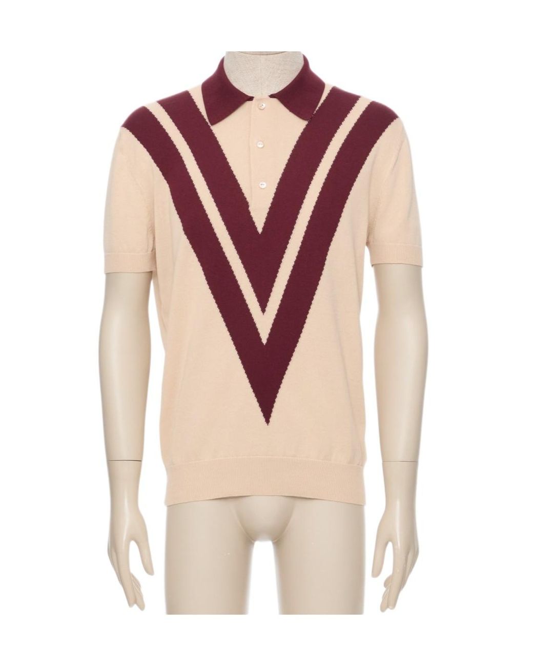 Valentino Pink Cotton Polo Shirt With Inlaid V for men