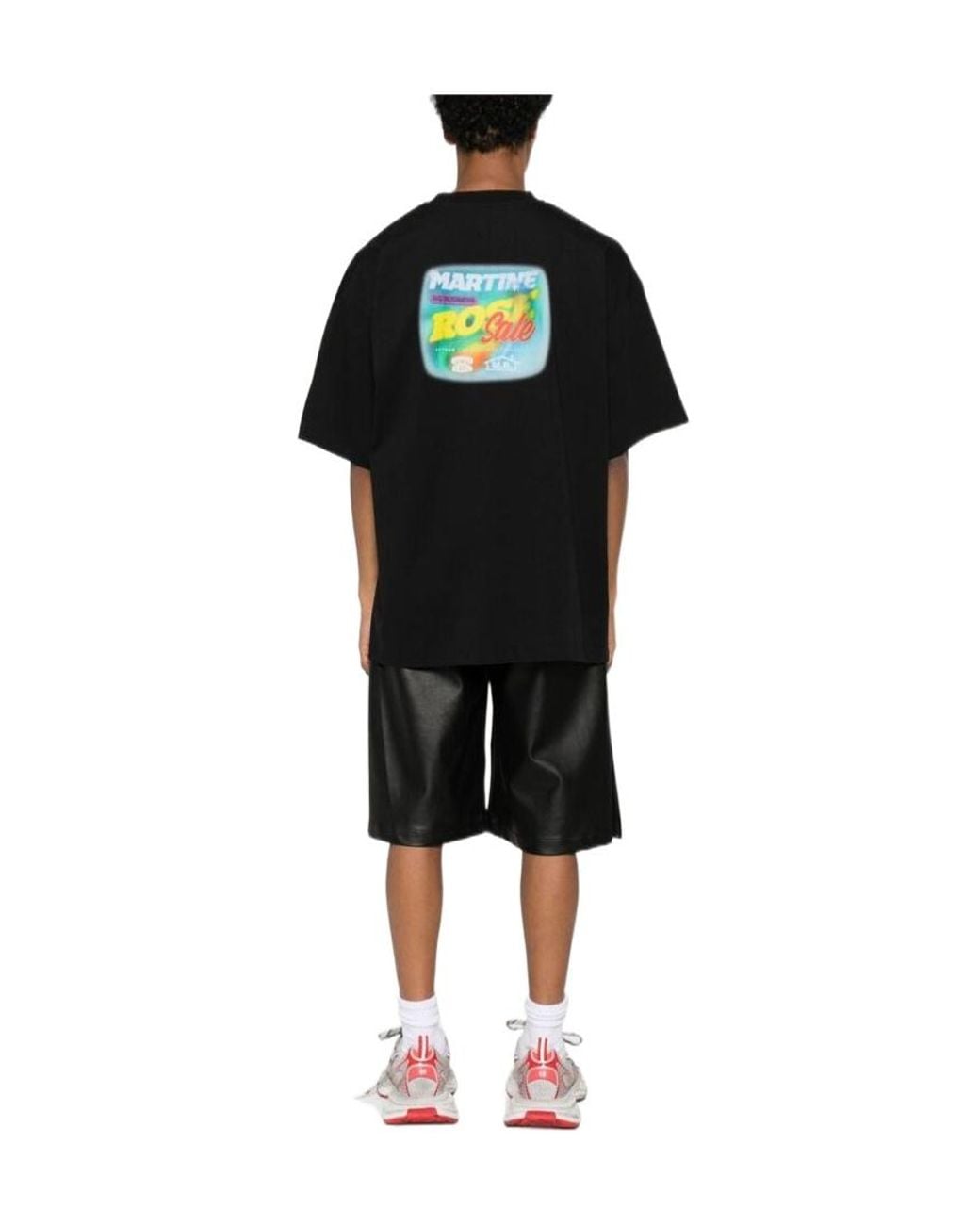 Martine Rose Black Logo Printed Crewneck T-Shirt for men