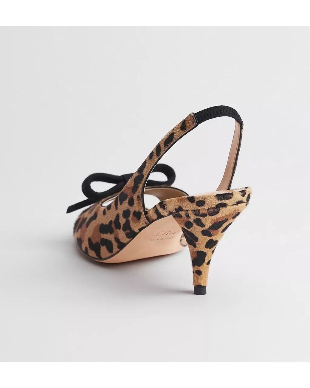 Dior Brown Bow Heeled Slingback Sandal