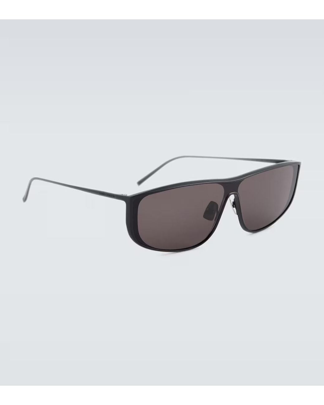 Saint Laurent White Luna Rectangular Sunglasses for men