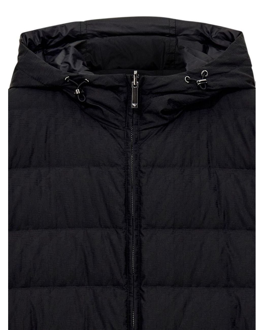 Emporio Armani Blue Reversible Hooded Down Jacket for men