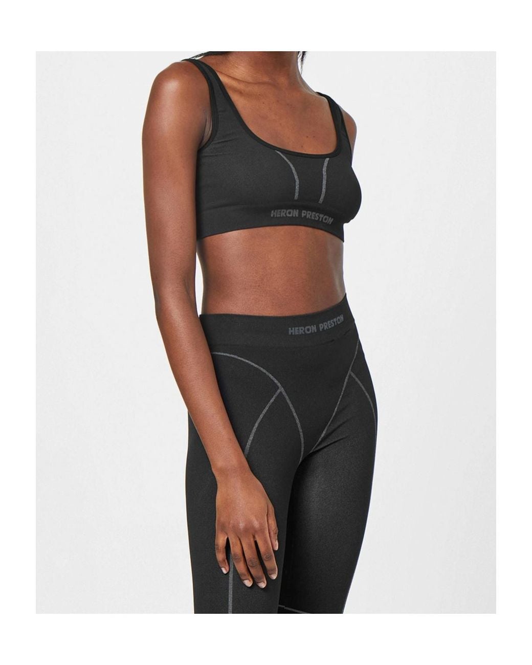 Heron Preston Black Cropped Logo Sport Tank Top