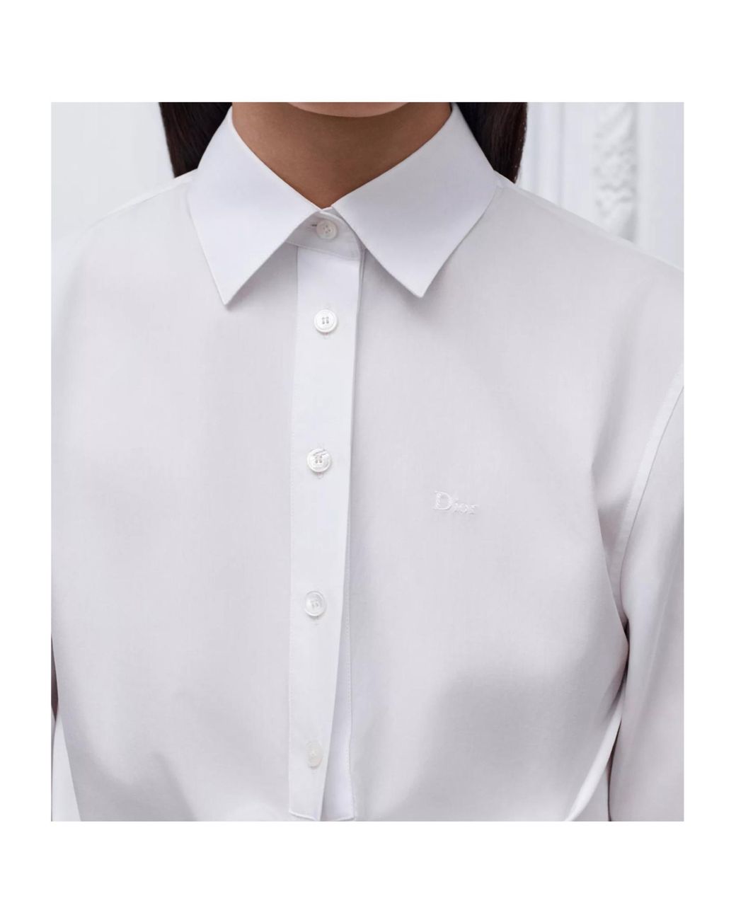 Dior White Iviera Tied Cropped Blouse