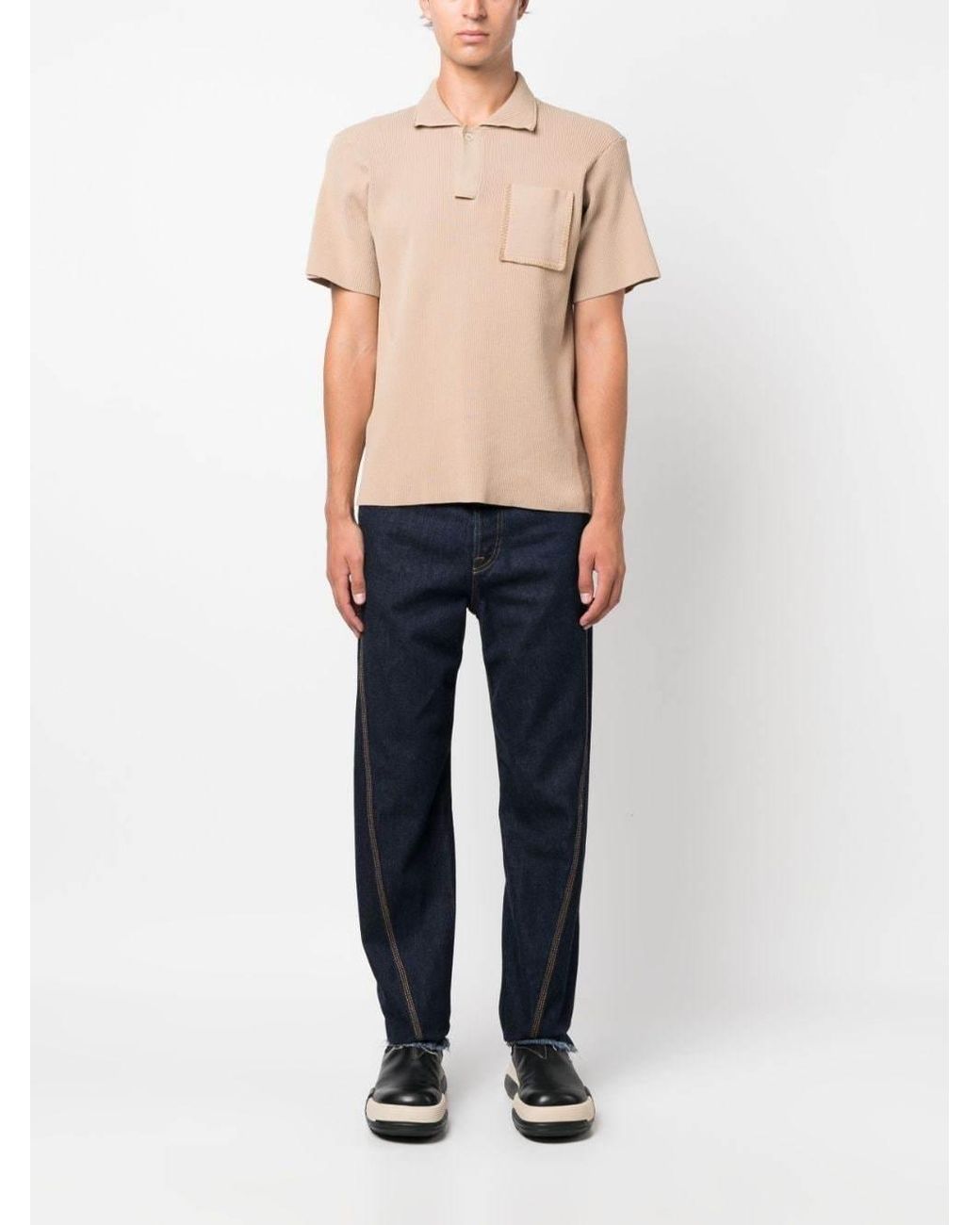 Lanvin Blue Logo Patch Mid-Rise Jeans for men