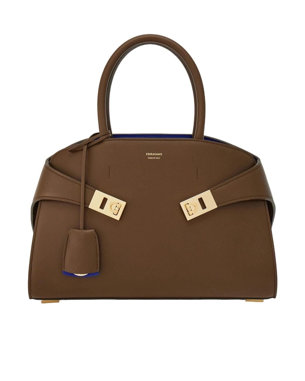Ferragamo Brown Logo Buckle Shoulder Bag