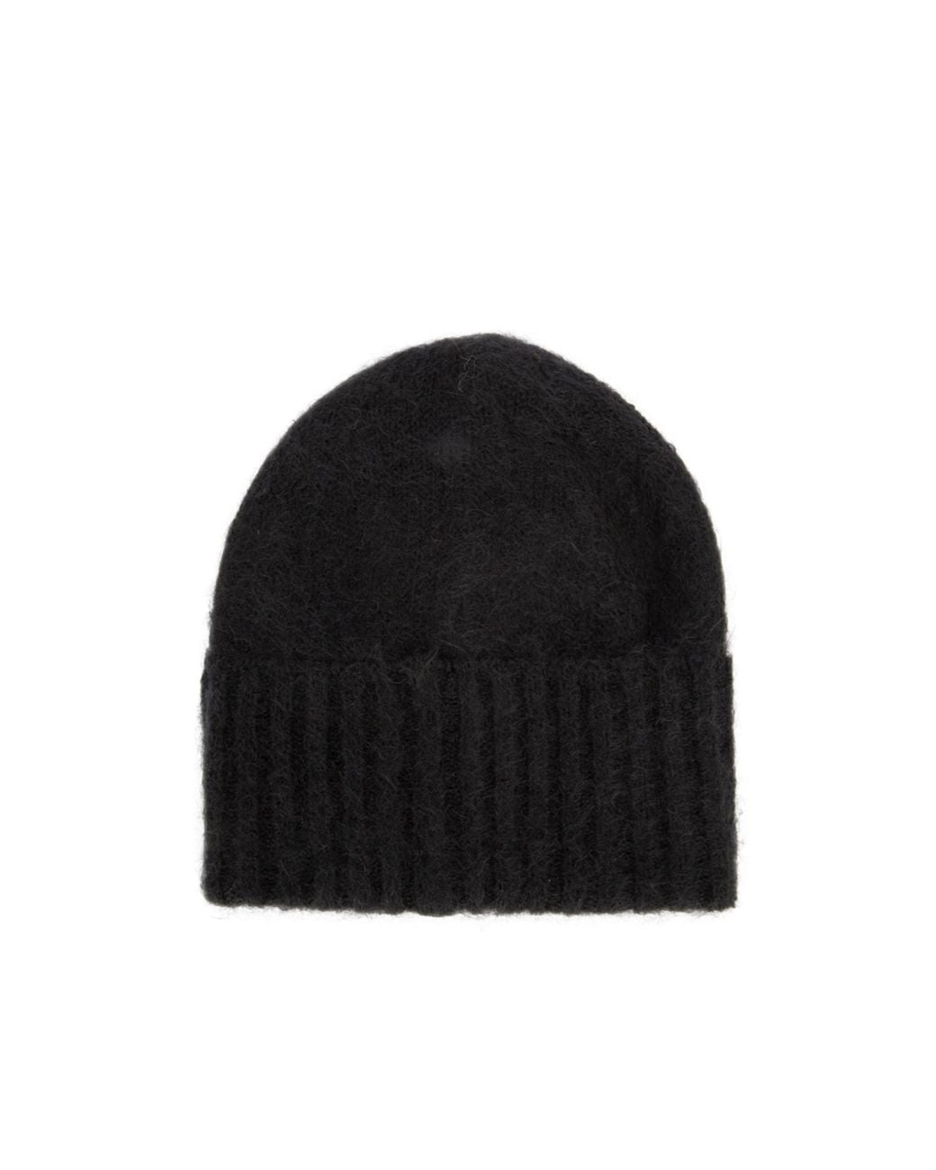 Auralee Black Ribbed-Edge Mohair-Blend Beanie for men