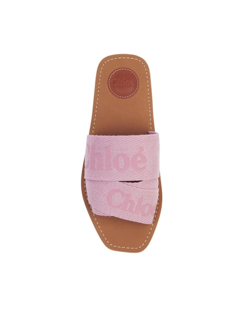 Chloé Pink Woody Flat Slides