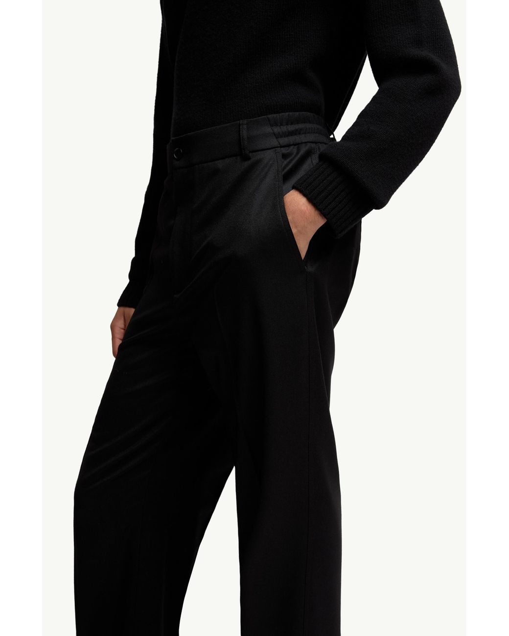 Moncler Black Straight-Leg Trousers for men