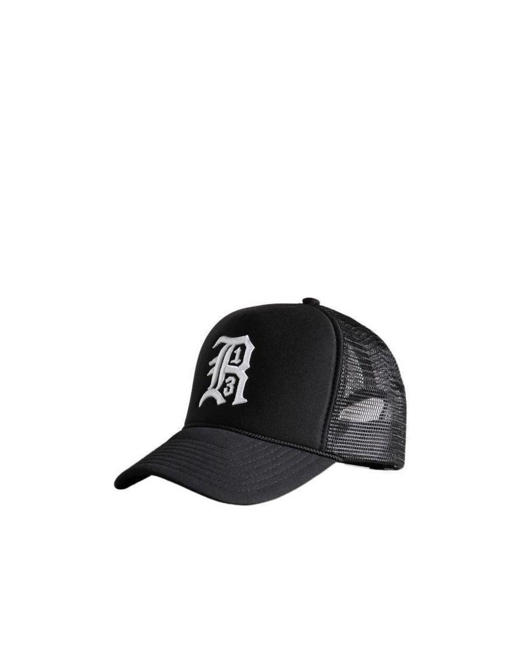 R13 Black Embroidered Logo Baseball Cap for men