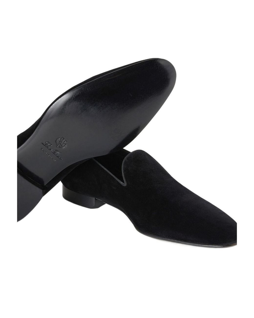 Loro Piana Black Round-Head Casual Shoes for men