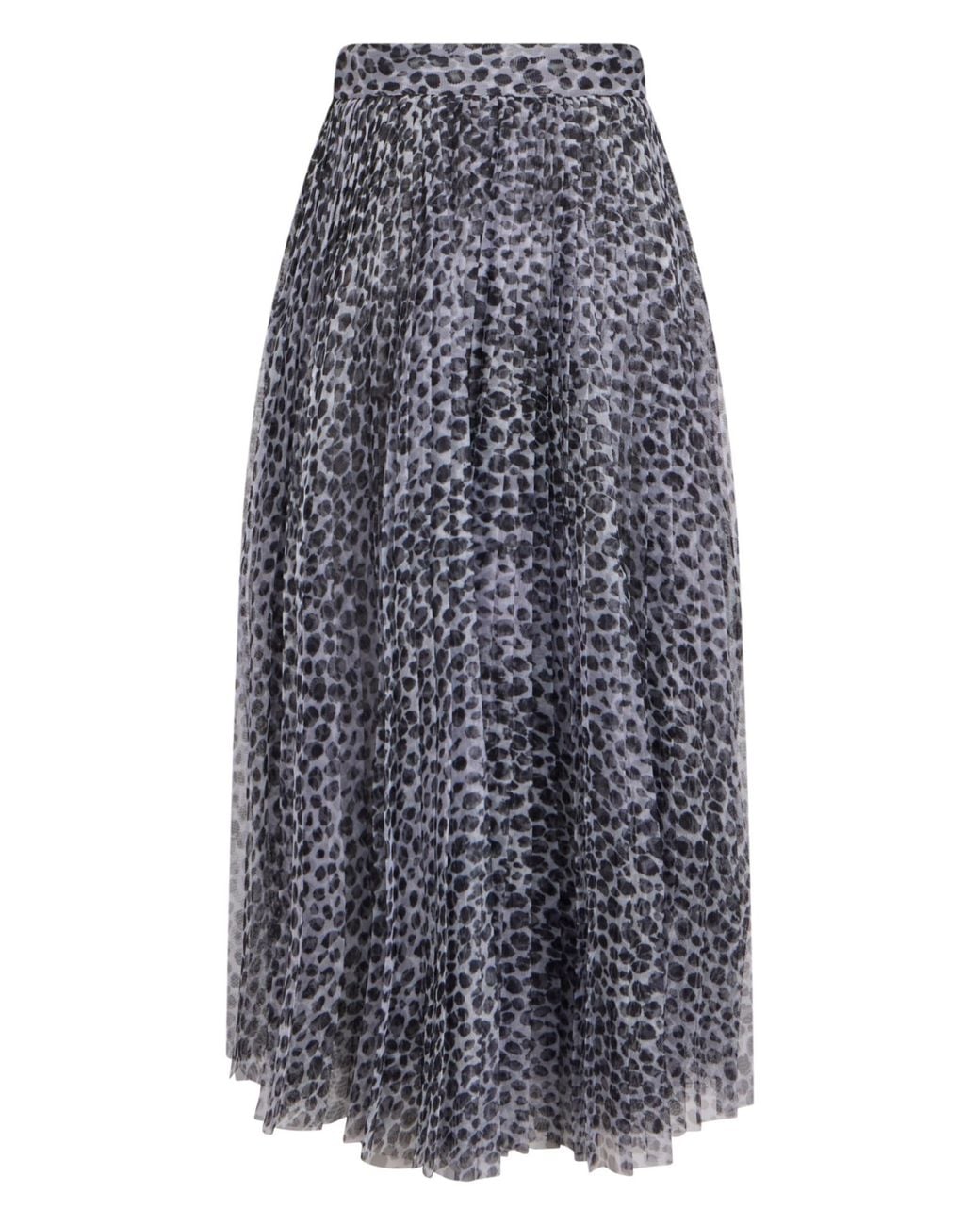 Philosophy Di Lorenzo Serafini Blue Animal Printed Flared Midi Skirt
