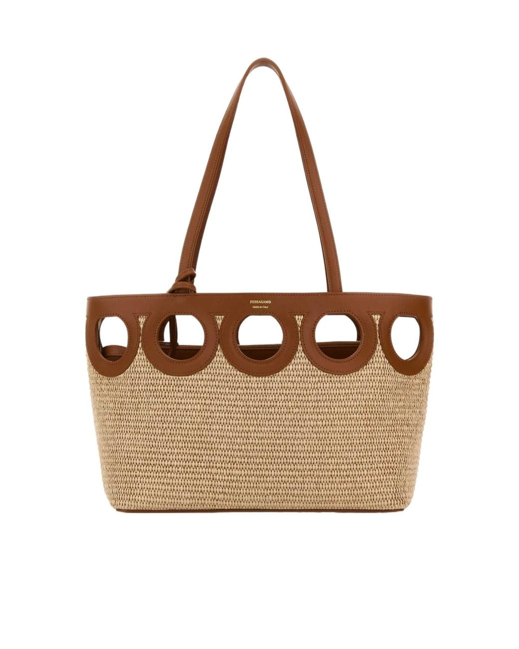 Ferragamo Brown Ferragamo Logo Printed Tote Bag