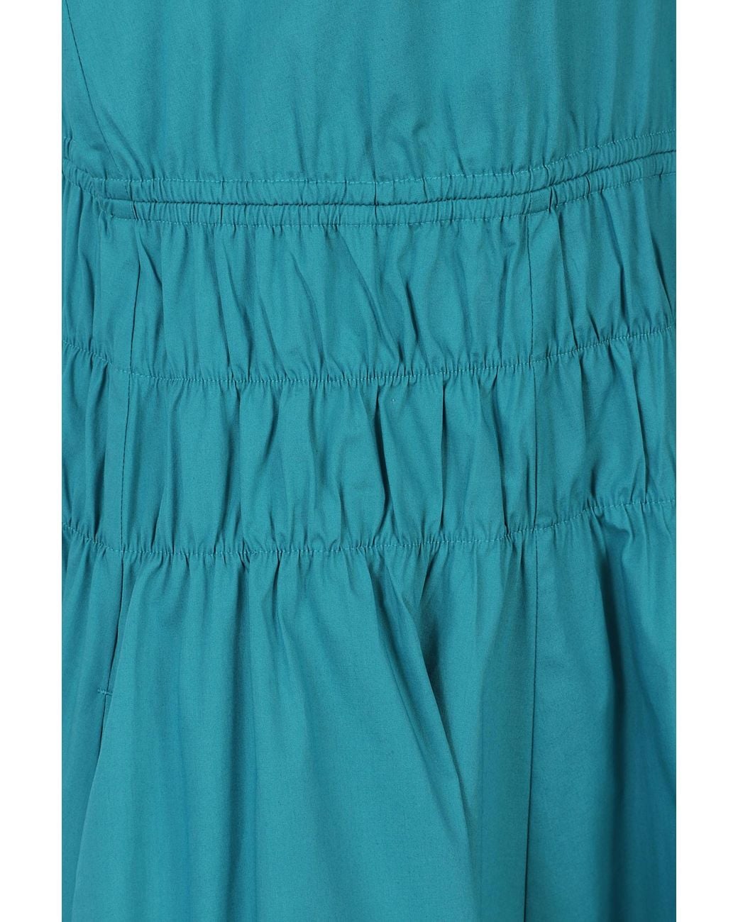 Pinko Blue Shirred V-Neck Dress
