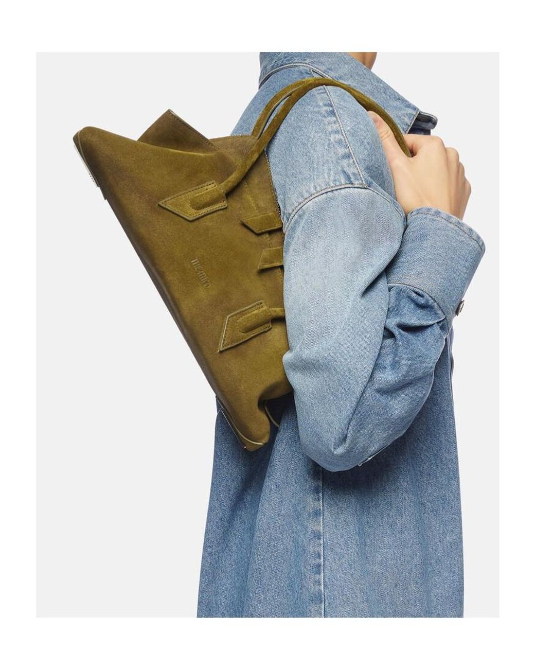 The Attico Green The La Passeggiata Small Top Handle Bag