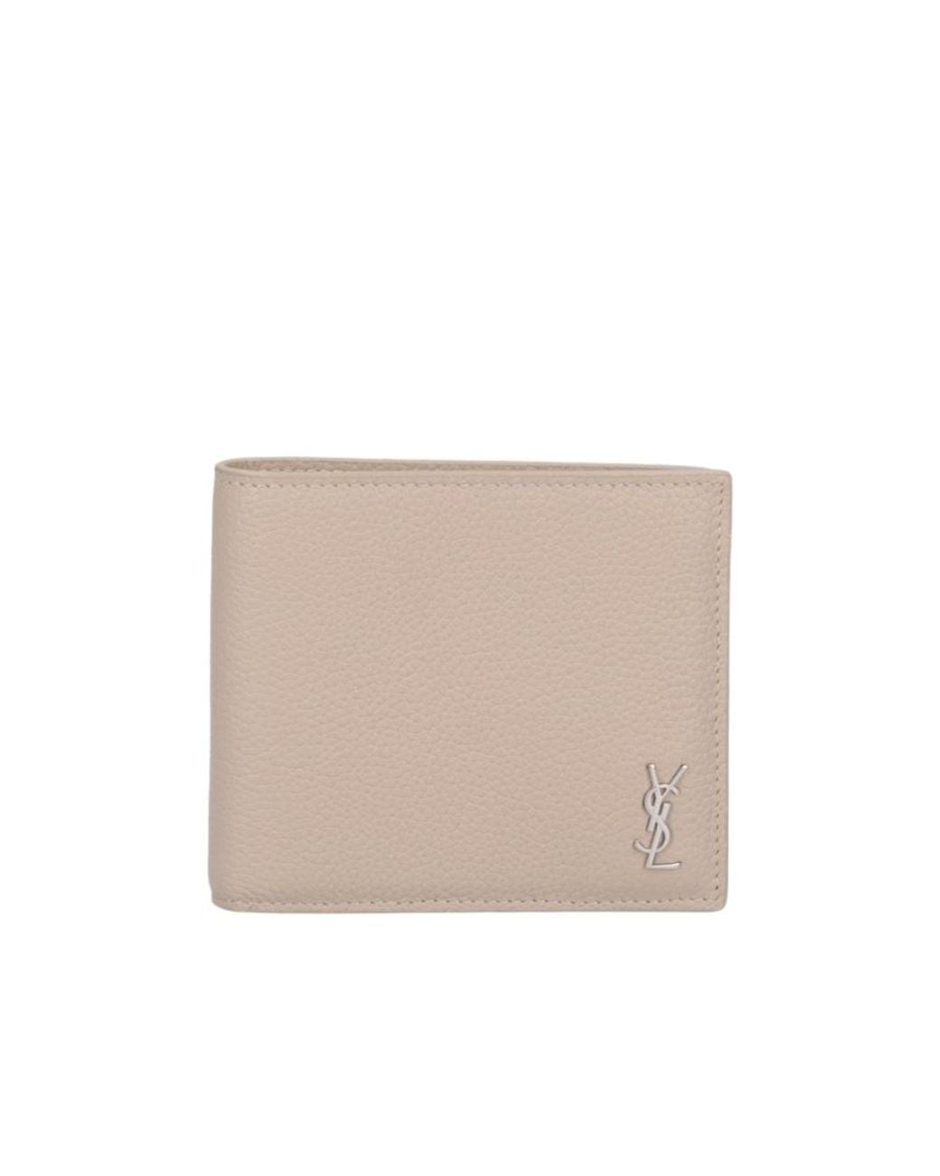 Saint Laurent Natural Tiny Cassandre East/West Wallet for men