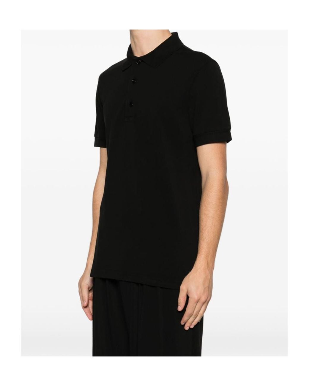 Tom Ford Black Short-Sleeved Polo Shirt for men