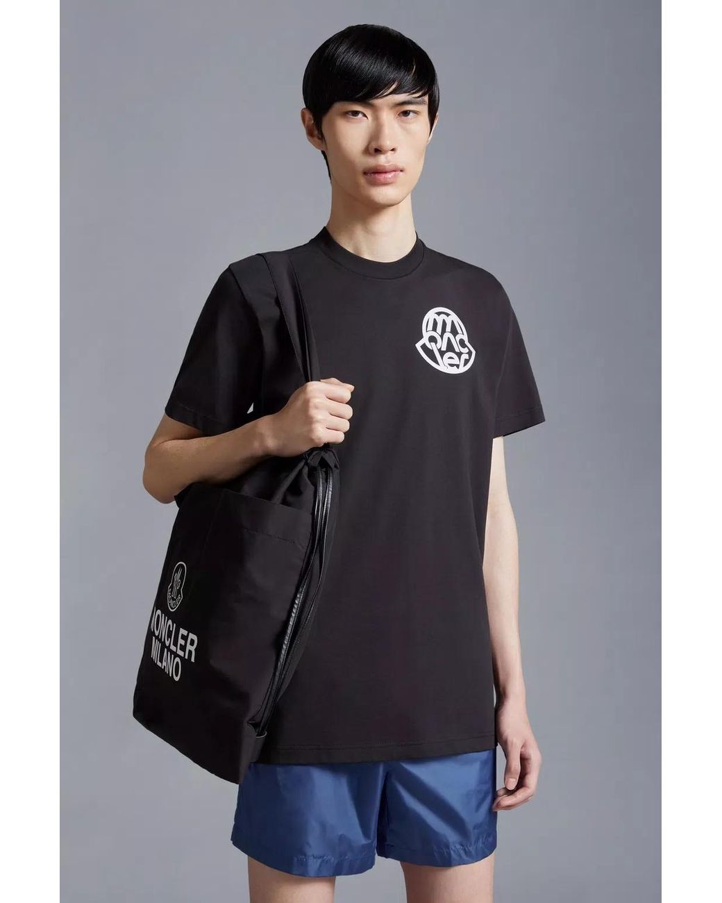 Moncler Black Logo Motif T-Shirt for men
