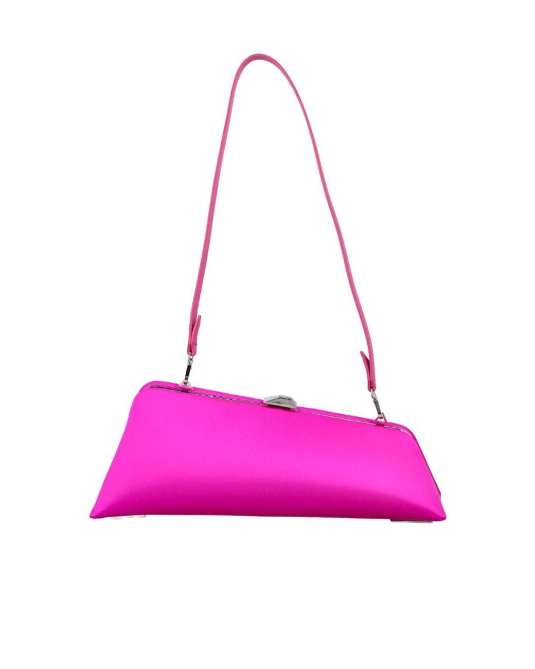 The Attico Pink The Long Night Logo Detailed Clutch Bag