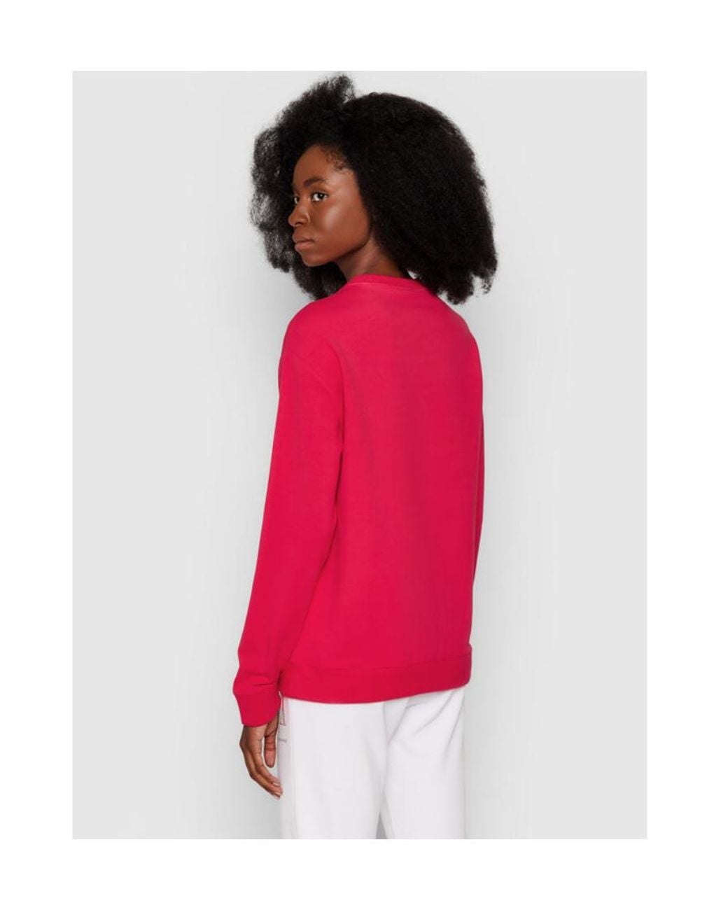 EA7 Red Logo Details Pullover Hoodie