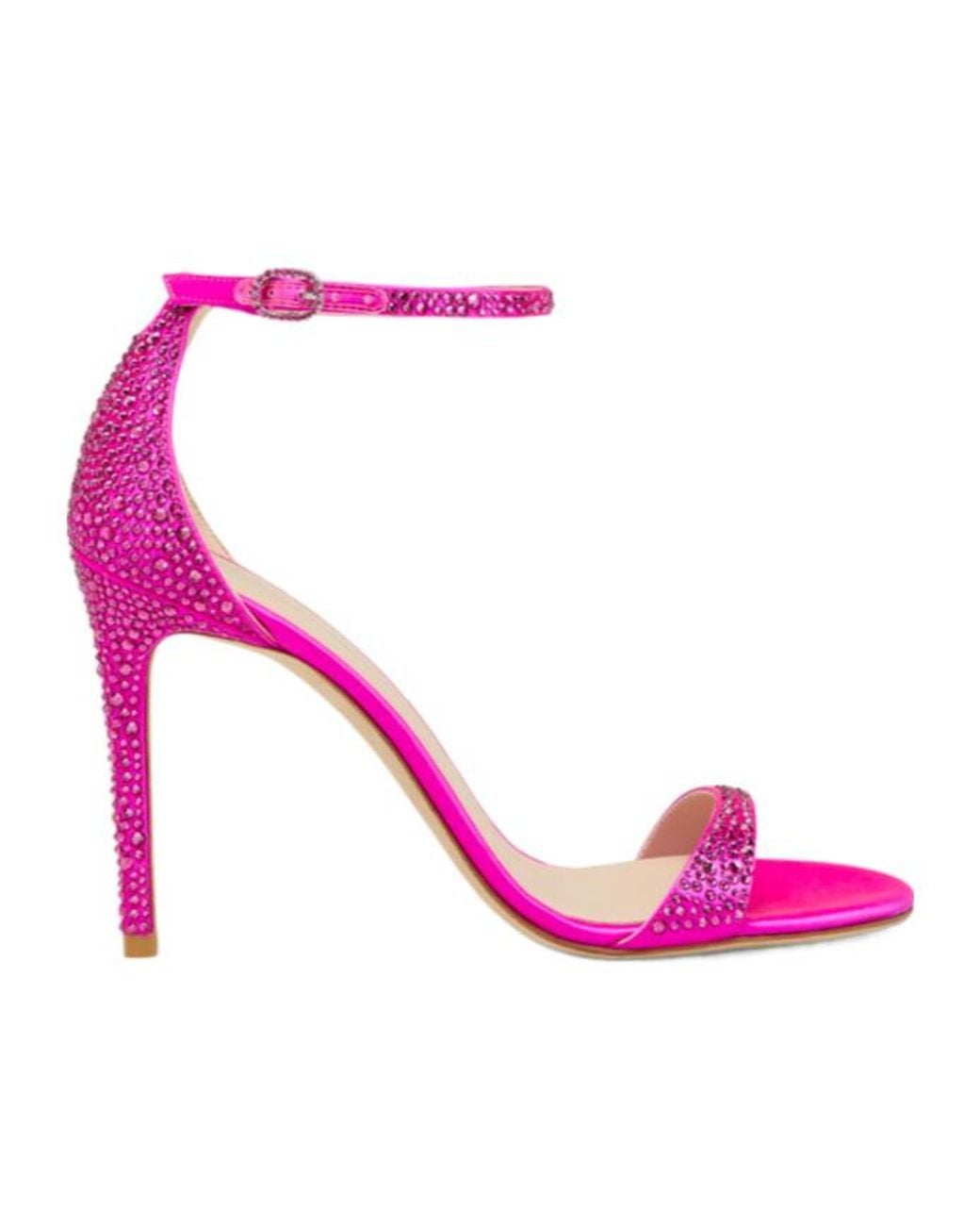 Stuart Weitzman Pink Round-Headed High-Heeled Sandals