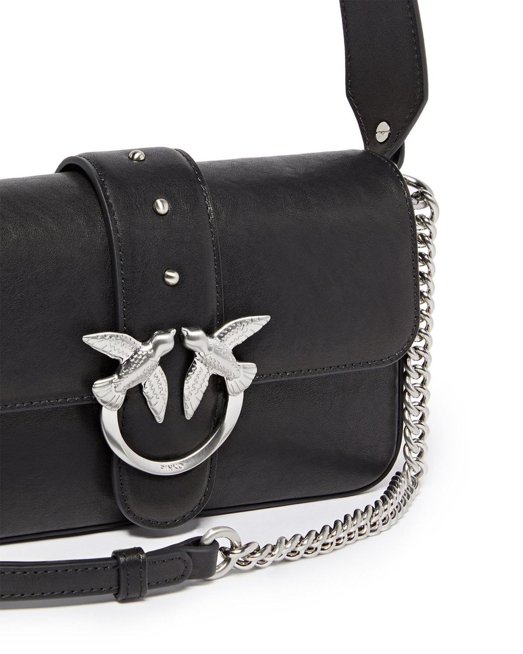 Pinko Brown Love One Slouchy Mini Shoulder Bag
