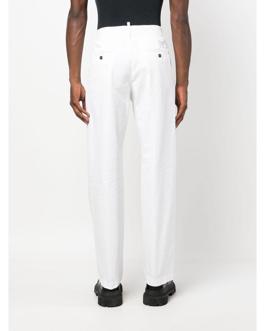 DSquared² White Logo Printed Casual Pants for men