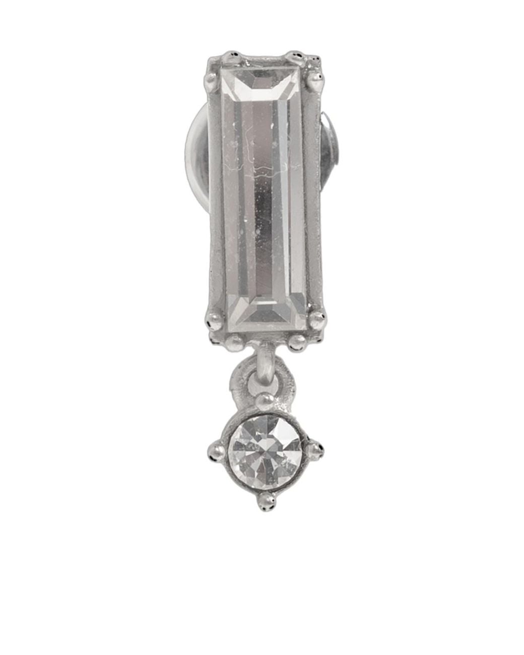 Jil Sander White Crystal Drop Earrings