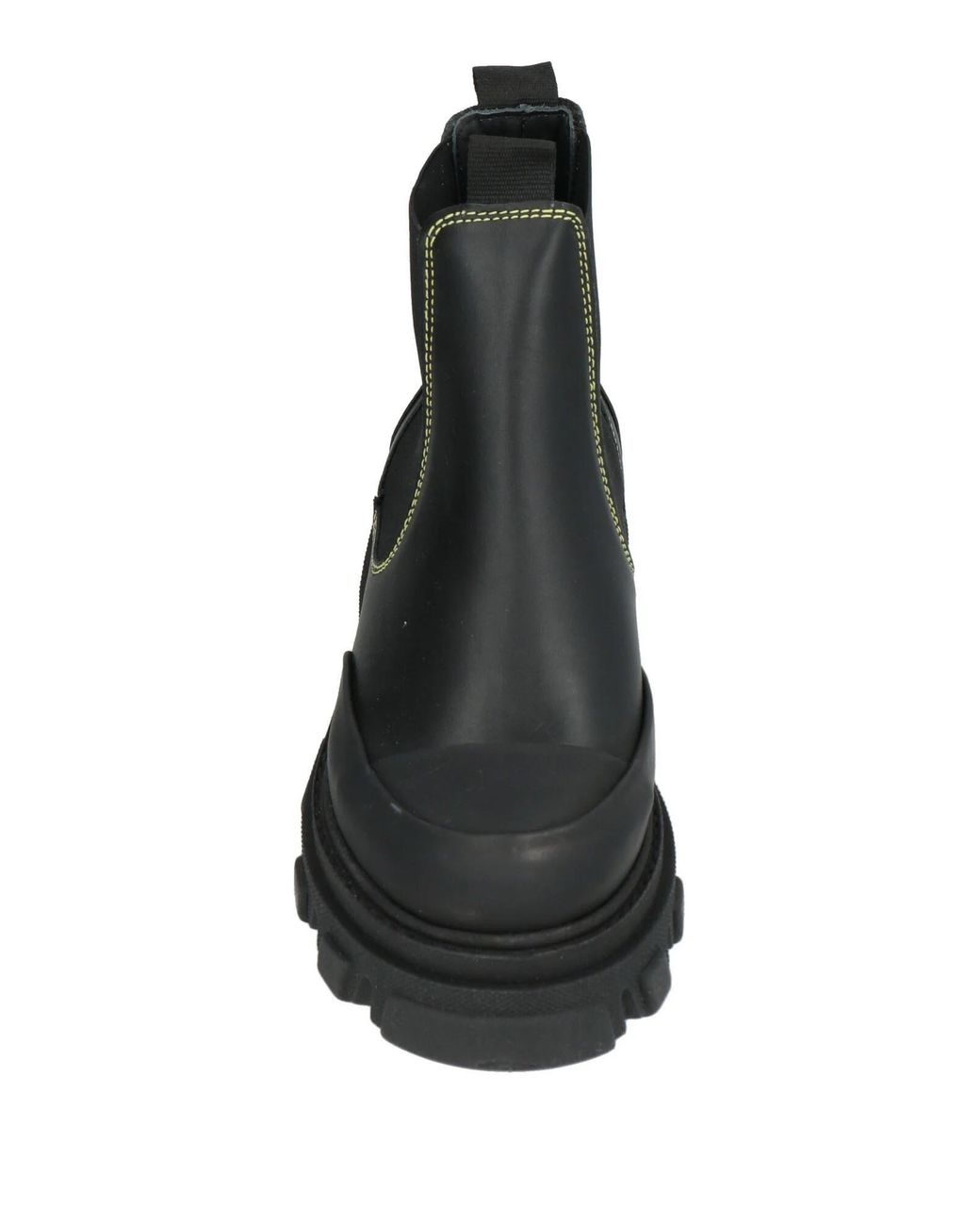 Ganni Black Leather Block-Heel Boots