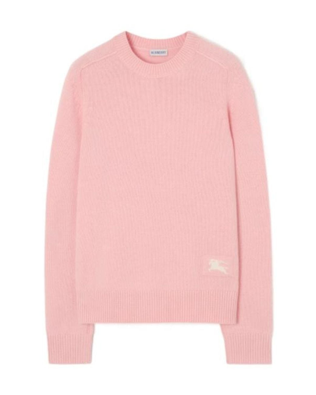Burberry Pink Ekd Intarsia-Knit Crewneck Jumper