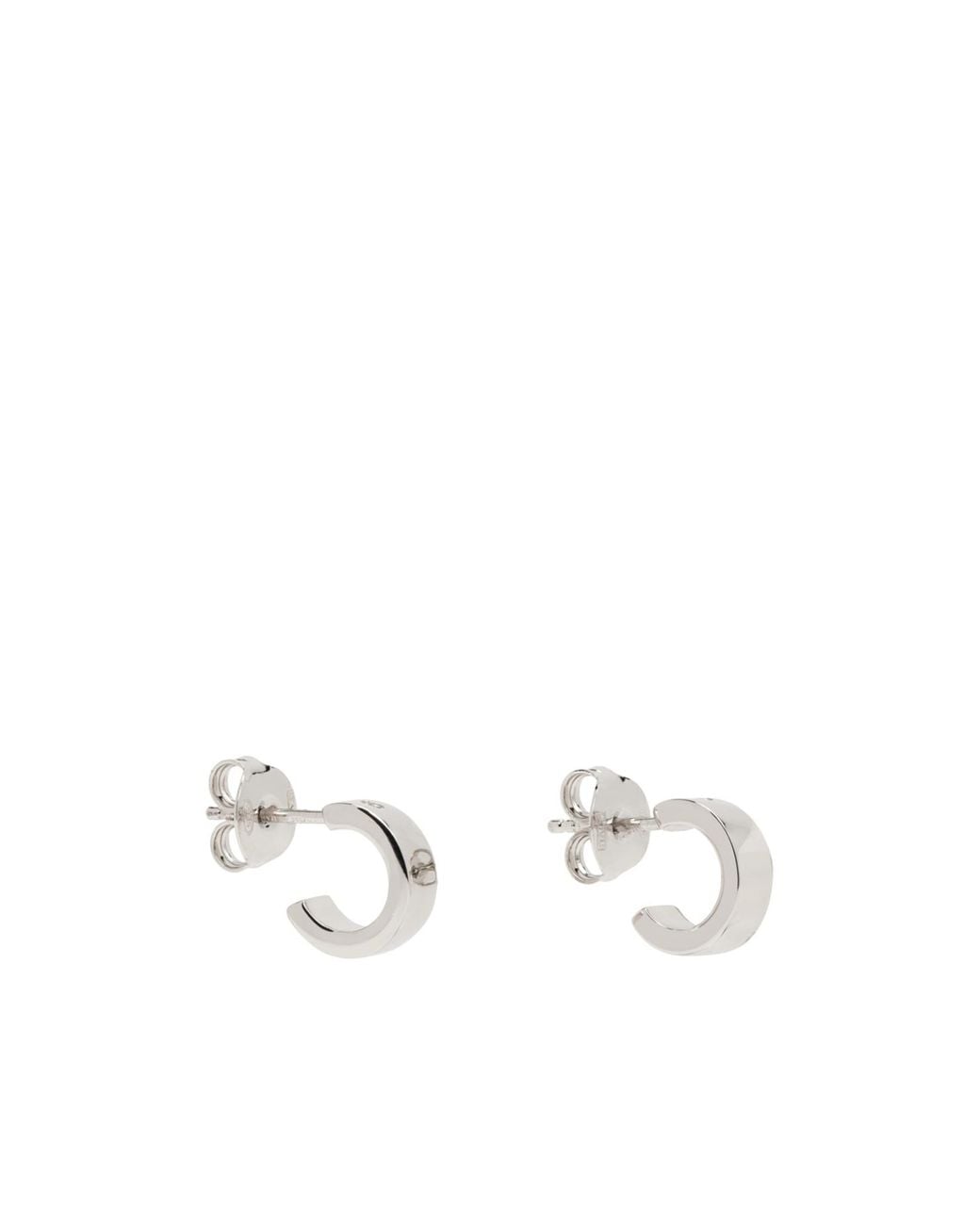 MM6 by Maison Margiela White Numeric Engraved Hoop Earrings