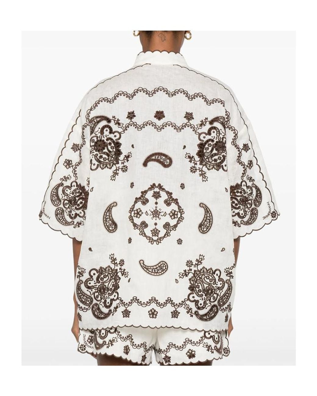 Zimmermann White Ascension Embroidered Shirt