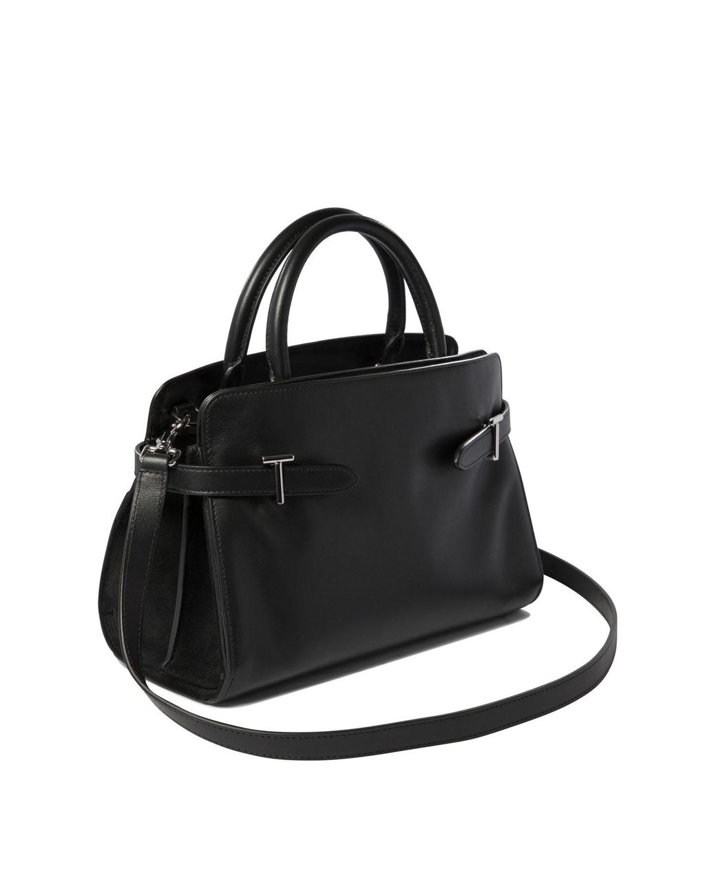 Le Tanneur Black Structured Top Handle Tote Bag