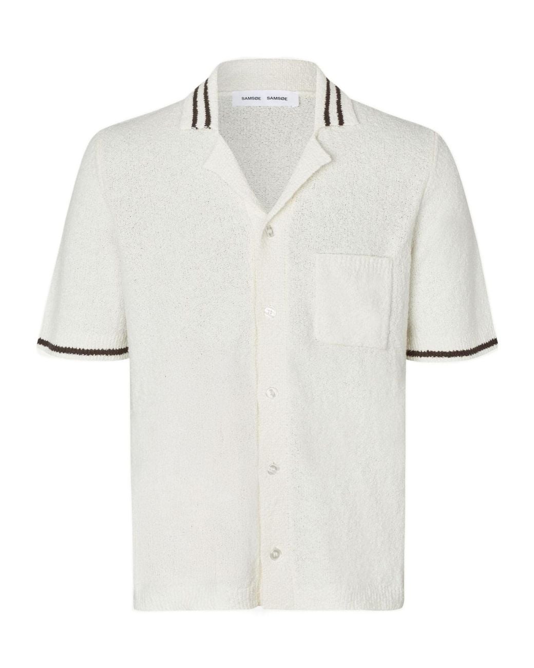 Samsøe & Samsøe White Samsøe Samsøe Sapedro Textured Polo Shirt for men